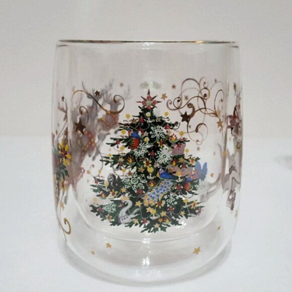 NEW RARE Williams Sonoma Twas the Night Before Christmas Double Wall Coffee Mug - Picture 3 of 5